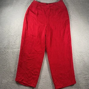 Talbots Dress Pants Womens 14 Red Patterned 100 Silk Business Casual Pockets - Picture 1 of 10