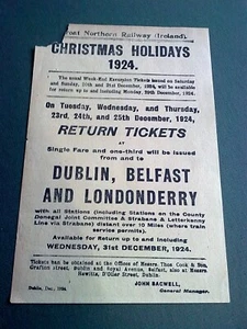 Great Northern Railway Ireland leaflet Christmas Dublin Belfast Lderry Irish - Picture 1 of 1