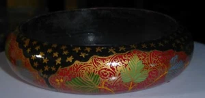Stars and Leaves Painted Wood Bangle Bracelet for Small Hands 2 1/2" - Picture 1 of 5