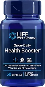 Life Extension Once-Daily Health Booster - Fat Soluble Vitamins & Nutrients 60SG - Picture 1 of 8