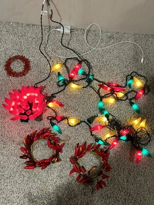35 luces LED rojas verdes y amarillas de chile alambre verde de 18 pies + rojo 35 pimientos + Foto 1 de 4