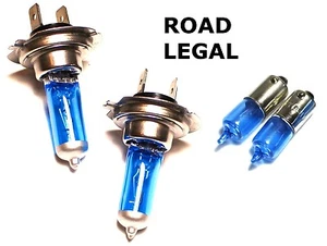 H7 XENON BULBS x 2 55W 12V ROAD LEGAL & H6W sidelight (parking light) bulbs 6W - Picture 1 of 1