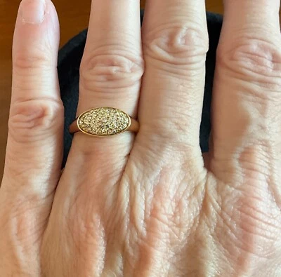 Anillo de diamantes pavé multicolor 14K Foto 1 de 4