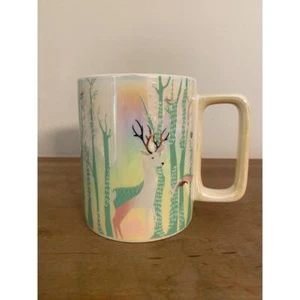 Starbucks Mug 14 fl oz White Iridescent Deer Forest Pastel Limited Winter - Picture 1 of 7