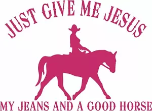 Jesus Christ Christian Cowgirl Horse Rodeo Car Truck Window Vinyl Decal Sticker - Picture 1 of 2