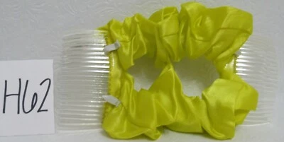 Accordian Hair Combs with Fabric Scrunchie Yellow New Vintage - Image 1 of 4