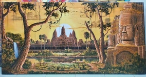 Original A Stunning Oil Painting of Angkor Wat Temple Signed 1m x 2m - Picture 1 of 8