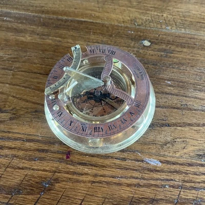Antique Brass Sundial Compass | Gilbert Sons London 3.5" Nautical Vintage Gift - Image 1 of 4