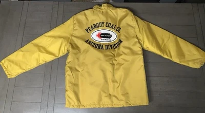 1980 LG VTG NEFF SATIN NYLON BOMBER JACKET PEABODY COAL BLACK MESA MINE SNAP - Image 1 of 4