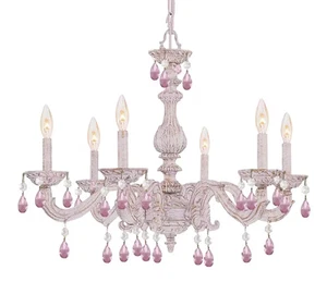 Crystorama 5036-AW-RO-MWP Sutton 6-Light Hand Cut Crystal Chandelier - Picture 1 of 2