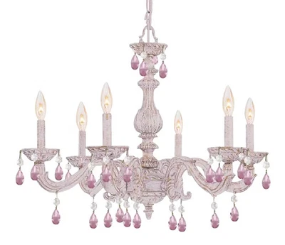 Crystorama 5036-AW-RO-MWP Sutton 6-Light Hand Cut Crystal Chandelier - Image 1 of 2