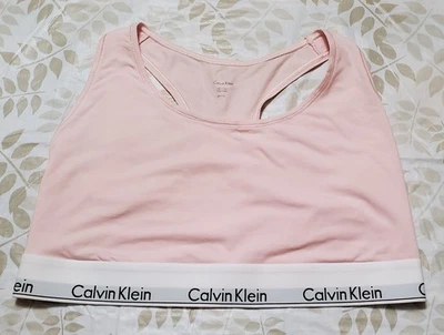 Calvin Klein Women's Unlined Low Impact Racerback Sports Bra Pink Size X-Large - Image 1 of 4