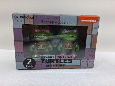 TMNT 2 Pack Vinyl Mini Series Raphael and Donatello Kidrobot Toys Brand New - Image 1 of 4