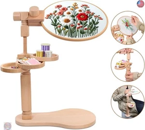 Embroidery Stand, Embroidery Holder with Storage Trays, Rotated Cross Stitch - Picture 1 of 8