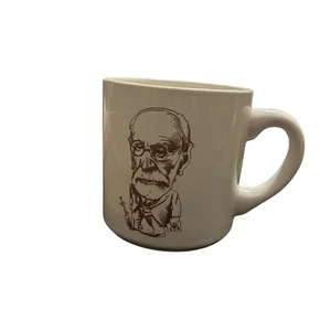 Vintage QPB Becher Sammlung Sigmund Freud Kaffeetasse Karikatur mit Box - Bild 1 von 5