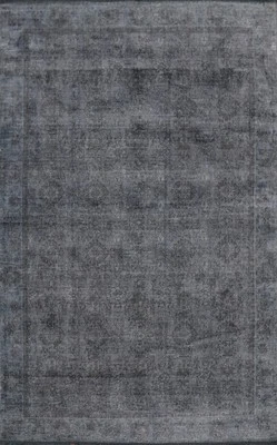 Handmade Transitional Silk Carpet Geometric Oushak Style Rug 6x8 Ft Oriental Rug - Image 1 of 4