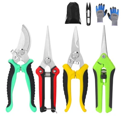 5‑Piece Garden Pruning Shears Set with Gloves & Storage Bag – Stainless Steel... - Image 1 of 4
