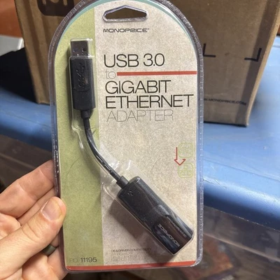 Monoprice USB 3.0 Type A to Gigabit RJ45 Ethernet Adapter - Part 11195. - Image 1 of 4