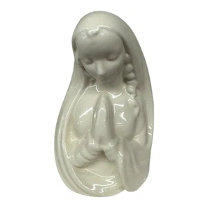Vintage Haeger USA Pottery Ceramic Cream White Virgin Mary Madonna Planter - Picture 1 of 5