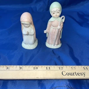 Lefton Away in a Manger 2 statuine vintage dipinte a mano - Foto 1 di 5
