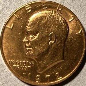 1972-D Eisenhower Dollar Clad About Uncirculated 75% Copper 25% Nickel - Picture 1 of 2