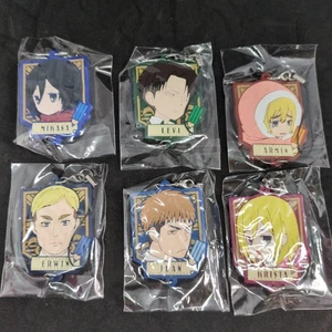 Attack on Titan figure rubber strap key chain Lot 6 set mascot Levi Japan m650 - Picture 1 of 3