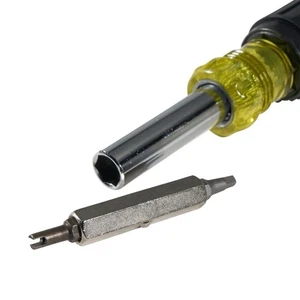 Klein Tools 32527 Multi-Bit Screwdriver/Nut Driver, 11-in-1, Ph, Sl, Sq Schrader - Picture 1 of 4