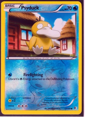 2012 POKEMON PSYDUCK 33/149 BLACK & WHITE BOUNDARIES CROSSED REV HOLO NM (P33A) - Image 1 of 2