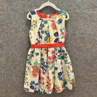 Vestido Mini Boden Niñas Talla 5 6 Sin Mangas Floral Lino Ajuste Acampanado Verano Informal Foto 1 de 4