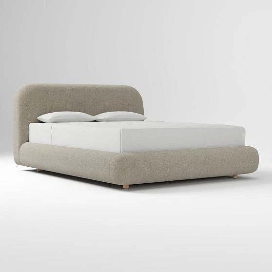 Cama de matrimonio Laurent de terciopelo envejecido West Elm Foto 1 de 1