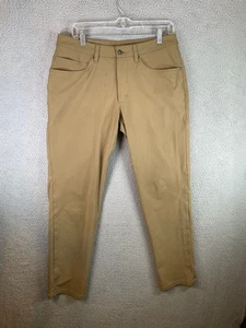 Pantalone Lululemon Uomo 32x31 Beige Slim Fit ABC Warpstreme Elasticizzato Atletico Minimal - Foto 1 di 11