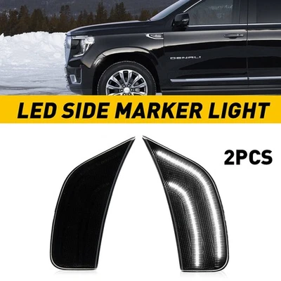 White 12V LED Side Marker Lights For Cadillac Escalade Chevy Suburban GMC Yukon - Image 1 of 4