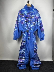 VINTAGE 90s Outdoor Crazy SKI suit snow Multicolour Men’s S / 46 Size - Picture 1 of 15