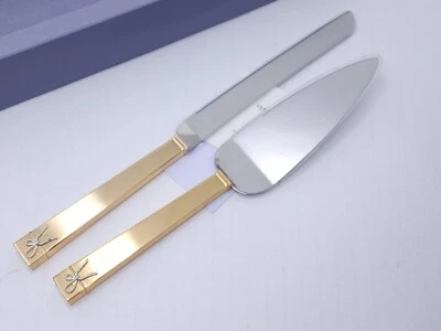 Vera Wang Wedgwood Love Knots Set di coltelli da torta e servizio oro - Immagine 1 di 4