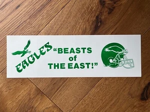 Philadelphia Eagles Vintage Bumper Sticker Beasts of the East 1980 NEW Old Stock - Picture 1 of 2