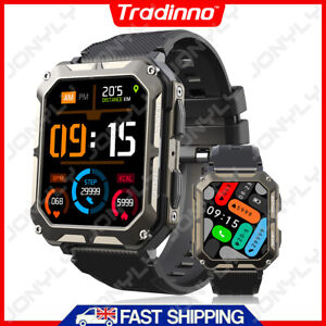 Tradinno Rugged Military Smart Watch for Men's (Answer/Make Calls) Fitness Tracker Watch>