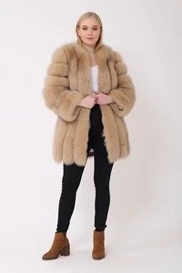 Brown original fox vertical striped jacket, Will warm you up on cold days - Picture 1 of 14