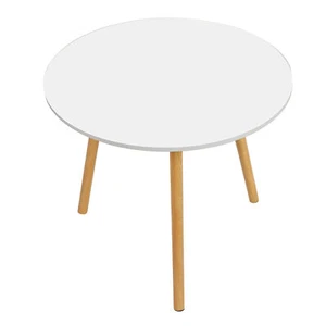 Round Kitchen Table with Wood Legs Round Sofa Side Coffee Tables with Wood Legs - Picture 1 of 10