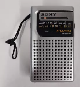 Sony ICFS10MK2 AM/FM Dual Band Pocket Radio silver tested - Picture 1 of 11
