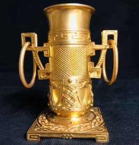 Antique Rare F. Barbedienne Fondeur Gilded Bronze Pyrogen Matches Holder 19th c - Picture 1 of 8