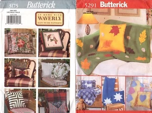 CUSCINI Applicati Coperte Butterick 3175 5291 2 Modelli Cucire NON TAGLIATI Casa Dec - Foto 1 di 2
