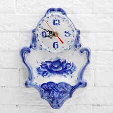 GZHEL Porcelain Mantle Clock Couple by the House Handmade in Russia CHERNOVS