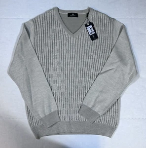NWT MONTECHIARO Men's Size X-Large XL US 54 EU Casual Beige L/S V Neck Sweater - Picture 1 of 7