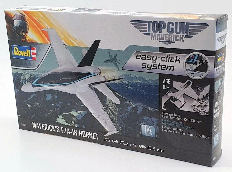 REVELL 1:72 KIT AEREO MAVERICK'S  F/A-18 HORNET TOP GUN  EASY CLICK SYSTEM 04965 - Immagine 1 di 1