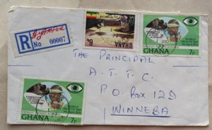 GHANA 1977 AYAMFOR REGISTRATION LABEL COVER TO WINNEBA - Picture 1 of 2