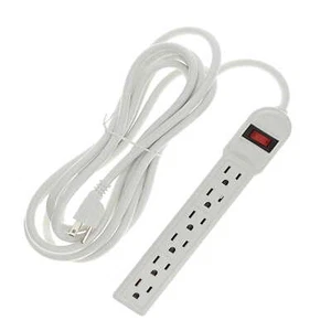 12Ft 6-Outlet Surge Protector 14AWG/3, 15A, 90J White - Picture 1 of 1