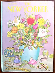 New Yorker Magazine May 25 1981 Cover Only Jenni Oliver Spring Flowers in Vase - Picture 1 of 4