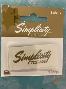 Simplicity Vintage Iron On Labels Set Of 4 Sewing Crafts Clothes NIP New - Picture 1 of 2
