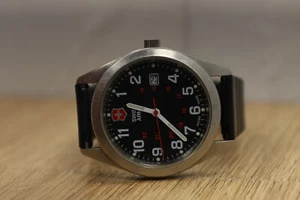 Men's SWISS ARMY Watch VICTORINOX Garrison 241083 New Batt Black Rubber - Picture 1 of 6