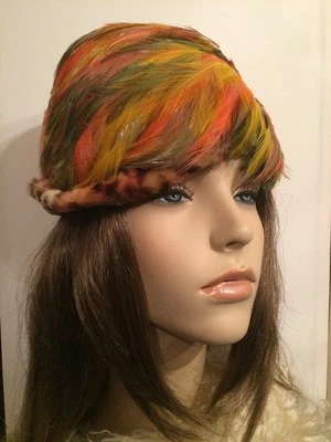 Sombrero Dama Cóctel Plumas Reales Diseño Alta Moda Art Deco Años 20 De Colección Talla 20 Foto 1 de 4